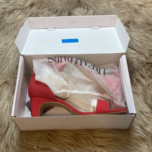 DREAM PAIRS Red Square Open Toe Low Block Chunky Heel Ankle Strap Pump Shoe - Picture 5 of 16